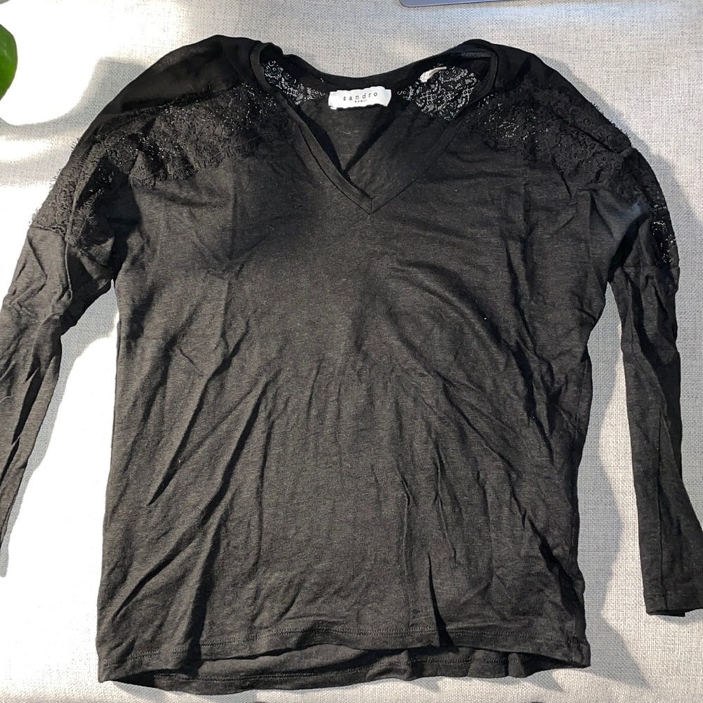 Black Sandro long sleeve top